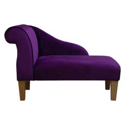 Handmade Purple Velvet Chaise Longue Small Sofa Daybed Accent Chair - thumbnail 3