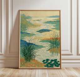 Coastal Wetlands Poster, Marsh Landscape Print, Nature Wall Art - thumbnail 1