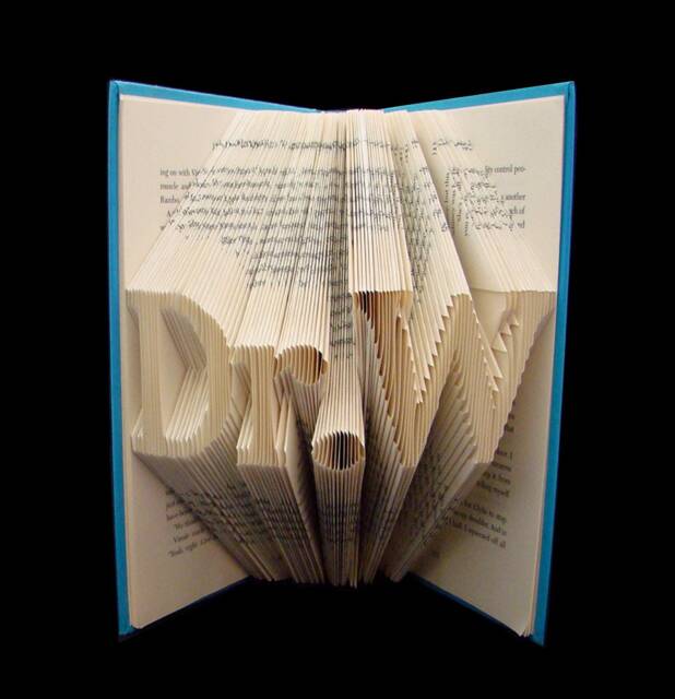 Dr.w - Doctor Phd Graduate Graduation Gift Professor 3 Letters Folded-Book Art Sculpture Unique Custom Personalized - image 1