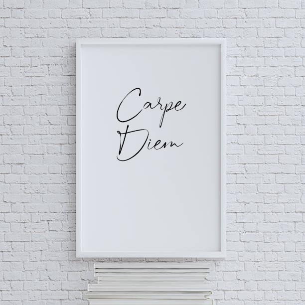 Carpe Diem Wall Print - Home Decor Art Poster Black & White - image 1