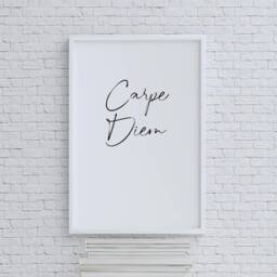 Carpe Diem Wall Print - Home Decor Art Poster Black & White - thumbnail 1