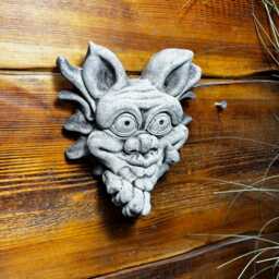 stone Garden Small Gremlin Gargoyle Blowing Kiss Face Wall Plaque Ornament - thumbnail 2