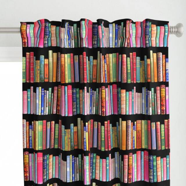 Vintage Bookshelf Curtain Panel - Books Novelty Retro Victorian Library Custom Antique By Magentarosedesigns - image 1