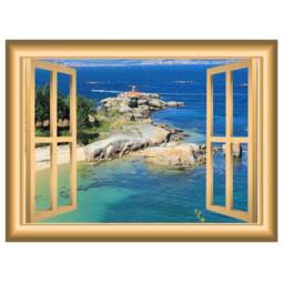 Scenic Wallpaper, Fake Window Decal, Wall Art Beach Room Decor - Vwaq Nw89 - thumbnail 2