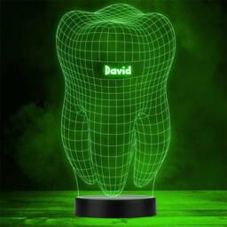 Geometric Tooth Dentist Personalised Gift Colour Changing Led Lamp Night Light - thumbnail 1