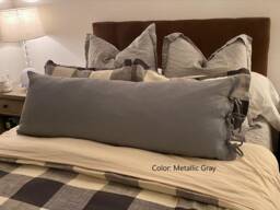 Body Pillow Cover With Ties - Throw Linen Cushion Bedding Pillowcase Lumbar - thumbnail 1