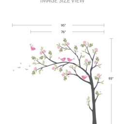 "Tree & Birds Wall Decals Nursery Decor - 95""W X 93" - thumbnail 2