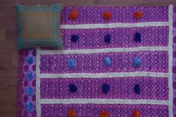Hand Block Printed Rug, 45x64 Inch, Pink Woven Dhurie, Bohemian Kilim Indigo Rug For Home Decor Cp-06 - thumbnail 1