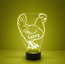 Light Up Chicken, Custom Engraved Night Light, Personalized Free, 16 Color Options With Remote Control, Chicken Theme Kitchen - thumbnail 1