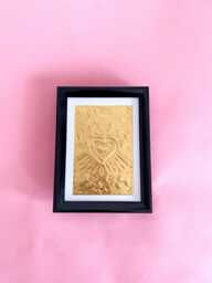 Engraving On Gold Embossed Metal, Original Artwork, Unique Piece, For Wall Decoration - thumbnail 1