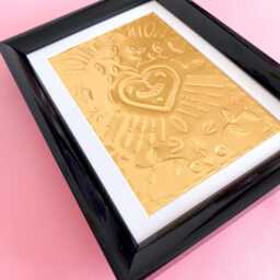 Engraving On Gold Embossed Metal, Original Artwork, Unique Piece, For Wall Decoration - thumbnail 2