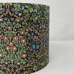 Blackthorn Charcoal Drum Lampshade in A William Morris Design - thumbnail 3