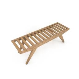 Solid Oak Wood Bench Minimalist Hallway Or Dining Furniture - thumbnail 3