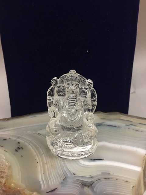Brazilian Crystal Ganesha - Natural Gemstone Idol Carving - image 1