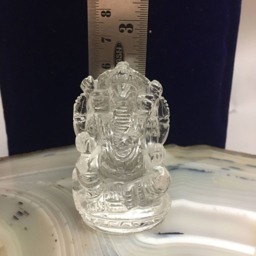 Brazilian Crystal Ganesha - Natural Gemstone Idol Carving - thumbnail 2