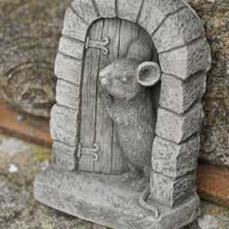 Mouse Door Stone Statue - Garden Outdoor Home Tree Animal Decoration Ornament - thumbnail 2