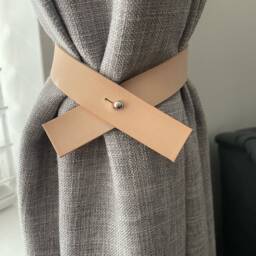 Handmade Leather Curtain Tie Back Cross Design, 1 - thumbnail 2