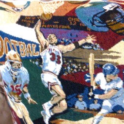 Sports Tapestry Pillow Cover, Baseball Football Basketball Soccer Players - thumbnail 4