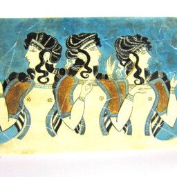 Minoan Blue Ladies Fresco Painting From Crete Knossos Palace , Museum Copy For Gift Her - thumbnail 4