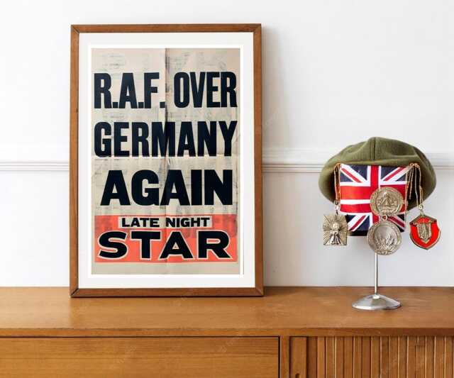 Reprint Of A Wwii British Newspaper Cover - Raf Over Germany Again - image 1
