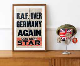 Reprint Of A Wwii British Newspaper Cover - Raf Over Germany Again - thumbnail 1