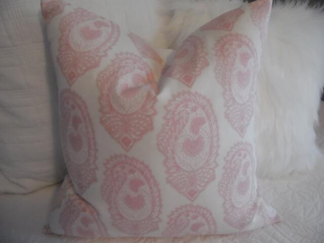 2 Patterns Paisley, Wildrose Pink.petal Pink.white.nursery.girls Room.ladies.her.pillow Covers.toss Pillows.slipcovers.nursery Decor - image 1