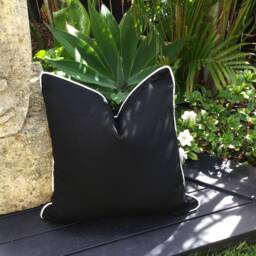 Sunbrella Black Outdoor Pillow Cover Fade & Water Resistant - thumbnail 2