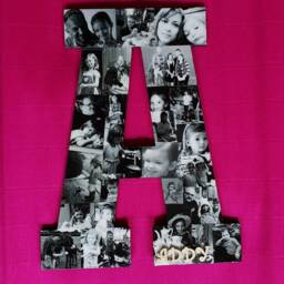 Personalized Wood Letters, 13 Inch, Perfect For A Christmas Gift, Custom Wall Decor, Personalized House Warming Gift With Pictures - thumbnail 3