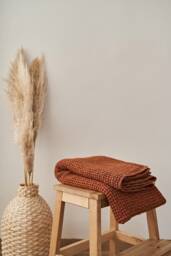 Linen Waffle Bath Towel Large, Softened Linen-Cotton, Tobacco