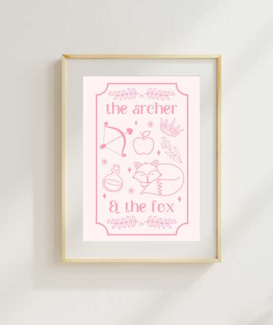 Ouabh Art Print - The Archer & Fox A4 A5 Romantasy Poster Fantasy Reader Prince Of Hearts - image 1