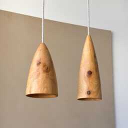 Natural Wood Pendant Lighting, Sculpture Ceiling Lamp, Hanging Light, Modern Chandelier, Handmade, Japandi, Minimal Design - thumbnail 2