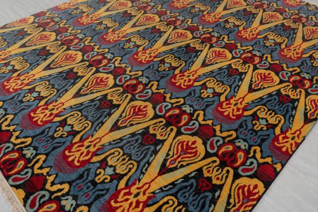 8x10 Rug Colorful Modern Hand Knotted Ikat 100% Wool #589 - 242x300 cms. Free Shipping - image 1