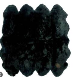 Huge Sheepskin Rug . 8 Skin Black Rug, Luxury Genuine , Sofa Cover Bed , Large - thumbnail 1