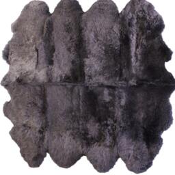 Huge Sheepskin Rug . 8 Skin Black Rug, Luxury Genuine , Sofa Cover Bed , Large - thumbnail 2