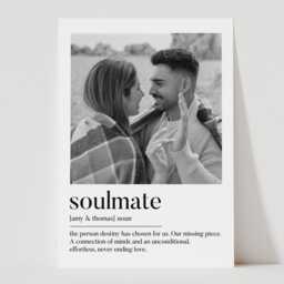 Personalised Photo Print - Soul Mate Valentines Gift Boyfriend Gift, Girlfriend Anniversary - thumbnail 3