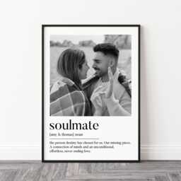 Personalised Photo Print - Soul Mate Valentines Gift Boyfriend Gift, Girlfriend Anniversary - thumbnail 1