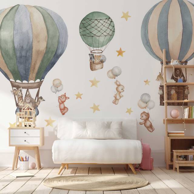 Colorful Hot Air Balloon Wall Sticker For Playful Kids Rooms - image 1