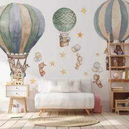 Colorful Hot Air Balloon Wall Sticker For Playful Kids Rooms - thumbnail 1