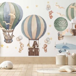 Colorful Hot Air Balloon Wall Sticker For Playful Kids Rooms - thumbnail 2