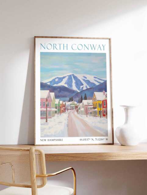 North Conway New Hampshire Wall Art - Travel Print Poster - image 1