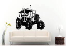 Tractor Trailer Big Tires Farmer Vehicle Work Boys Room Kids Children Toddler Wall Decal Vinyl Sticker Mural Decor L1098 - thumbnail 1