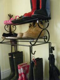 Wrought Iron Welly/Shoe Rack, Metal, Hallway, Shoe Storage, Boots, Trainers, Welly Stand, Porch Organiser. Metal Rack - thumbnail 4