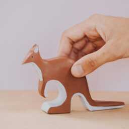 Wooden Kangaroo, Handmade Animal, Montessori Toy, Figure Animal, Waldorf Christmas Gift, Woodland Australian Animal - thumbnail 3