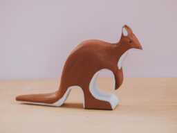 Wooden Kangaroo, Handmade Animal, Montessori Toy, Figure Animal, Waldorf Christmas Gift, Woodland Australian Animal - thumbnail 1