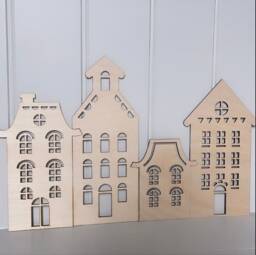 Scandi Wooden House Wall Art Laser Cut Nordic Nursery Decor - thumbnail 1
