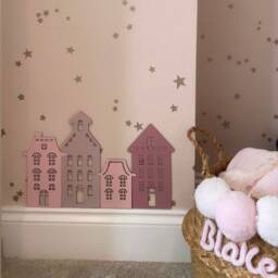 Scandi Wooden House Wall Art Laser Cut Nordic Nursery Decor - thumbnail 3