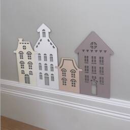 Scandi Wooden House Wall Art Laser Cut Nordic Nursery Decor - thumbnail 2