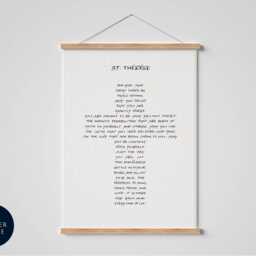 st Therese Peace Quote Print - Inspirational Calligraphy Wall Art - thumbnail 2