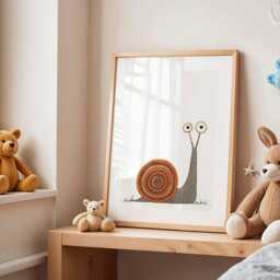 Whimsical Snail Nursery Poster - Cute Animal Wall Art For Baby Room, Kids Bedroom, Playroom Or Decor - thumbnail 3
