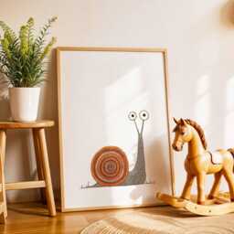 Whimsical Snail Nursery Poster - Cute Animal Wall Art For Baby Room, Kids Bedroom, Playroom Or Decor - thumbnail 2